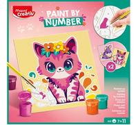 Peinture au numéro - MAPED CREATIV - Chat et Lapin - 20x20 cm - Activité créative - Dès 7 Ans