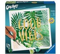 Ravensburger - CreArt Format carré 20x20 cm - Good Vibes - Loisir créatif - Peinture par numéros - Adulte - Activité détente & créative - Peinture dorée - Dès 12 Ans - 28999 - Version française