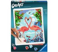 Ravensburger - CreArt Grand Format 24x30 cm - Flamants Roses Amoureux - Loisir créatif - Peinture par numéros - Adulte - Activité détente & créative - Dès 12 Ans - 28991 - Version française