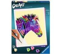 Ravensburger - CreArt Grand Format 24x30 cm - Zèbre - Loisir créatif - Peinture par numéros - Adulte - Activité détente et créative - Dès 12 Ans - 28994 - Version française