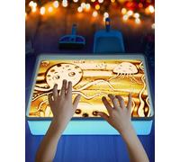 Peinture au Sable Bac à Lumière Pour Enfants - 4 Paquets de Sable Naturel, Plateau et Ensemble de Jouets Sensoriels à Partir de 3 Ans