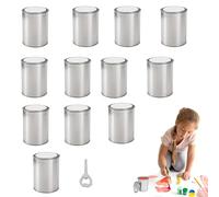 Peinture avec couvercle - Boîtes vides en métal multi-usages de 0,5 L de 3,2 x 3,7 pouces, conteneur de seau en acier avec couvercle d'étanchéité | Boîte utilitaire sans doublure pour matériaux