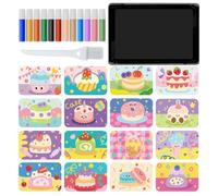 Peinture avec kits d'art pour - Jeu de cartes de peinture colorées, 12 couleurs de 16 à et saupoudrer 1 plateau, 1 outil d'art avec pince