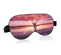 Peinture belle ballerine sommeil masque pour les yeux, masque de sommeil et bandeau avec bandeau élastique doux confort visière couverture de sommeil pour voyage yoga sieste