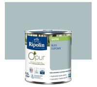 Peinture biosourcée de couleur murale intérieur satin bleu cupcake 0,5L Ripolin