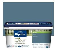 Peinture biosourcée murale intérieur satin bleu madura 2L Ripolin