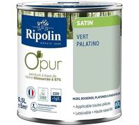 Peinture biosourcée murale intérieur satin vert palatino 0,5L Ripolin