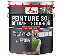 ARCANE INDUSTRIES Peinture Bitume, Goudron, Asphalte, Macadam, béton, enrobé : Arcasphalt - 15 kg (jusqu'à 30 m² en 2 Couches) Tuile