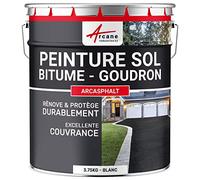 Peinture bitume goudron asphalte macadam résine sol extérieur béton enrobé rénov décoration ARCASPHALT Blanc 3.75 Kg pour 7.5m2 en 2 couches