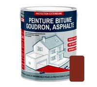 Peinture bitume, résine sol enrobé bitumeux, asphalte, goudron 2.5 litres Brun rouge (RAL 040 30 40)