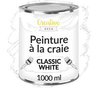 Peinture Blanche Craie - CREATIVE DECO - 1L - Effet Vintage et Antique - Mat et Lavable