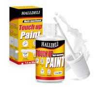 Peinture Blanche Mur 30 ml - Retouche Émail Blanc pour Cuisine et Salle de Bain, Couvre Fissures et Taches sur Carrelage, Éviers, Baignoire et Comptoirs - Séchage Rapide avec Pinceau