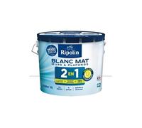 Peinture acrylique murs et plafonds RIPOLIN 2-en-1 blanc Mat 5l