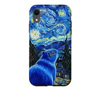 Peinture Bleue de Hamster Capybara Nuits étoilées Coque pour iPhone XR