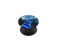 Peinture Bleue de Hamster Capybara Nuits étoilées PopSockets PopGrip Adhésif