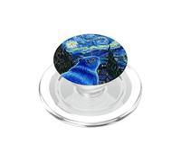 Peinture Bleue de Hamster Capybara Nuits étoilées PopSockets PopGrip pour MagSafe