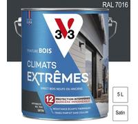 Peinture bois extérieur Climats Extrêmes RAL 7016 Gris anthracite satin 5L V33