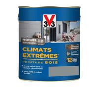 Peinture bois extérieur Climats Extrêmes RAL 7045 Gris galet satin 2L V33