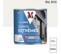 Peinture bois extérieur Climats Extrêmes RAL 9016 Blanc brillant 0,5L V33