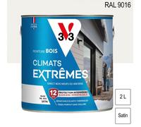 Peinture bois extérieur Climats Extrêmes RAL 9016 Blanc satin 2L V33