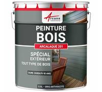 ARCANE INDUSTRIES Peinture Bois extérieur, Peinture portails, bardage, abri et mobilier de Jardin... : Arcalaque 201-0.5 L Gris Anthracite - RAL 7016