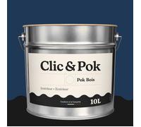 Peinture Bois Extérieur - POK BOIS - 10L - RAL 5003 - Bleu saphir- Résistante aux intempéries - Ne s'écaille pas