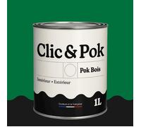 Peinture Bois Extérieur - POK BOIS - 1L - RAL 6029 - Vert menthe- Résistante aux intempéries - Ne s'écaille pas