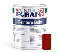 Peinture bois professionnelle, satin, peinture opacifiante, sans odeur, protège, décore, intérieur 1 litre Rouge basque