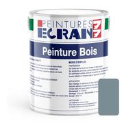 Peinture bois professionnelle, satin, peinture opacifiante, sans odeur, protège, décore, intérieur 1 litre Gris (RAL 7001)