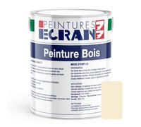 Peinture bois professionnelle, satin, peinture opacifiante, sans odeur, protège, décore, intérieur 1 litre Blanc cassé (RAL 1015)