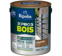 Peinture bois - RIPOLIN - 8007 - Châtaignier - Satiné - 2,5L