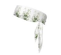 Peinture botanique à l'aquarelle d'une Fleur de Perce-Neige Blanche, Bandeau de Sport à Nouer derrière la tête, Bandeau Multi-usages pour Hommes et Femmes