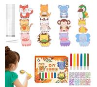 Peinture bricolage arts et métiers,Kit de peinture à la colle pendentif jouet arts et métiers - Ensemble d'artisanat d'art de peinture sur éducatif gratuit, pour cadeaux d'anniversaire et de noël