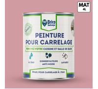 Peinture carrelage cuisine et salle de bain - BRICOSALVAJE - Rose Poudré - Mat - 4L