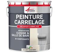 Peinture Carrelage cuisine, Salle de bain: ARCAPOXY CARRELAGE - 2.5 kg (jusqu'à 25 m² en 2 couches) Blanc Crème - RAL 9001