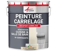 Peinture carrelage, cuisine & salle de bain, résine bi-composante : Arcapoxy carrelage - 1 kg (jusqu'à 10 m² en 2 couches) Ivoire Clair - RAL 1015 - ARCANE INDUSTRIES