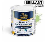 Peinture carrelage premium cuisine salle de bain - BRICOSALVAJE - Vert Bambou - Brillant - 750ml