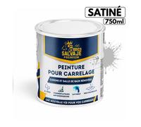 Peinture carrelage premium - Satiné - cuisine salle de bain - BRICOSALVAJE - Gris Pierre - 750ml