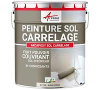 Peinture carrelage, sol, résine, pour recouvrir, faïence et carreaux : Arcapoxy sol carrelage - 1 kg (jusqu'à 5 m² en 2 couches) Blanc Crème - RAL 9001 - ARCANE INDUSTRIES