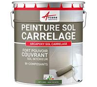 Peinture carrelage, sol, résine, pour recouvrir, faïence et carreaux : Arcapoxy sol carrelage - 2.5 kg (jusqu'à 12.5 m² en 2 couches) Vert Réséda - RAL 6011 - ARCANE INDUSTRIES