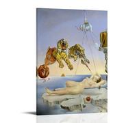 Peinture célèbre de Salvador Dali (rêve causé par le vol d'une abeille autour d'une grenade une seconde avant le réveil) - Impression sur toile - Peinture murale moderne - Idée cadeau 1