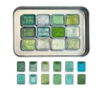 Peinture chatoyante - 12 couleurs, ensemble de peinture | Kit Pearlescent, métallique | Ensemble de fournitures d'art à aquarelle solide portables | Boîte de peintur à dessin éducatif pour les enfant
