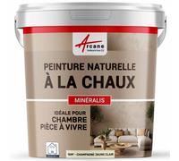 Peinture chaux naturelle : décoration intérieure sans émanation NUANCES MINERALES CHAUX Champagne Jaune Clair 15 m² (2.5 kg en 1 couche)