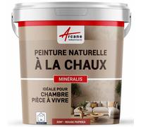 Peinture chaux naturelle : décoration intérieure sans émanation NUANCES MINERALES CHAUX Paprika Rouge 30 m² (5 kg en 1 couche)