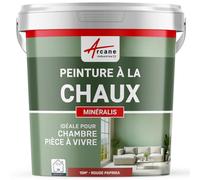 Peinture chaux, naturelle : peinture sans émanation, mineralis - 15 m² (2.5 kg en 1 couche) Paprika Rouge - ARCANE INDUSTRIES