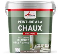 Peinture chaux naturelle : peinture, sans émanation, mineralis - 30 m² (5 kg en 1 couche) Châtaigne Brun - ARCANE INDUSTRIES