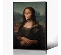 Peinture classique Mona Lisa sur toile pour salle de bain, affiche vintage amusante pour salle de bain, impression d'art humoristique pour toilettes, décoration murale amusante pour salle de bain,
