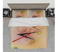 Peinture Classique Oeuvre d’Art Impression Housse Couette Lignes géométriques abstraites Ensembles Housse de Couette Ensemble literie Douce en Microfibre avec 2 Couvre-oreillers 260x240cm