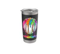 Peinture colorée qui coule sur le baseball Gobelet isotherme en acier inoxydable double paroi