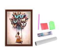 Peinture Complète En Diamants - Matériau En Toile De Haute Qualité, Composant Adhésif Transparent, Kit De Mosaïque En Avec Balançoire Papillon | Kits D'art De Diamant De Forage Complet 5D Pour